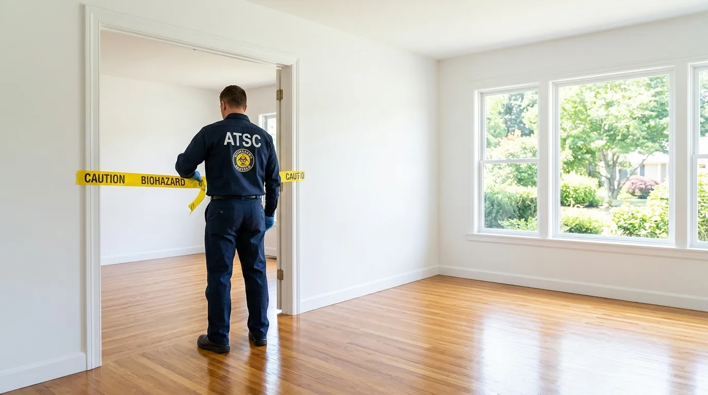 Certified biohazard cleanup crew performing Decomposition Cleanup in Yorkville